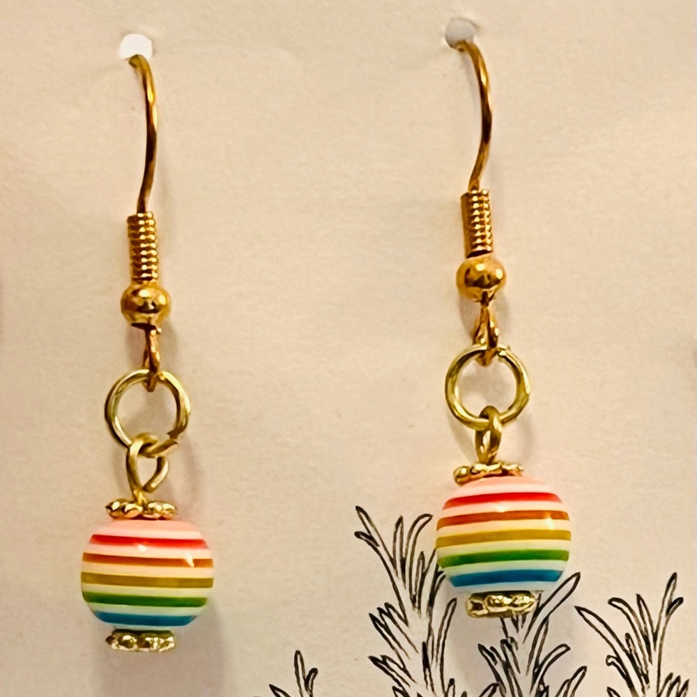 Rainbow Colorful Striped Earrings